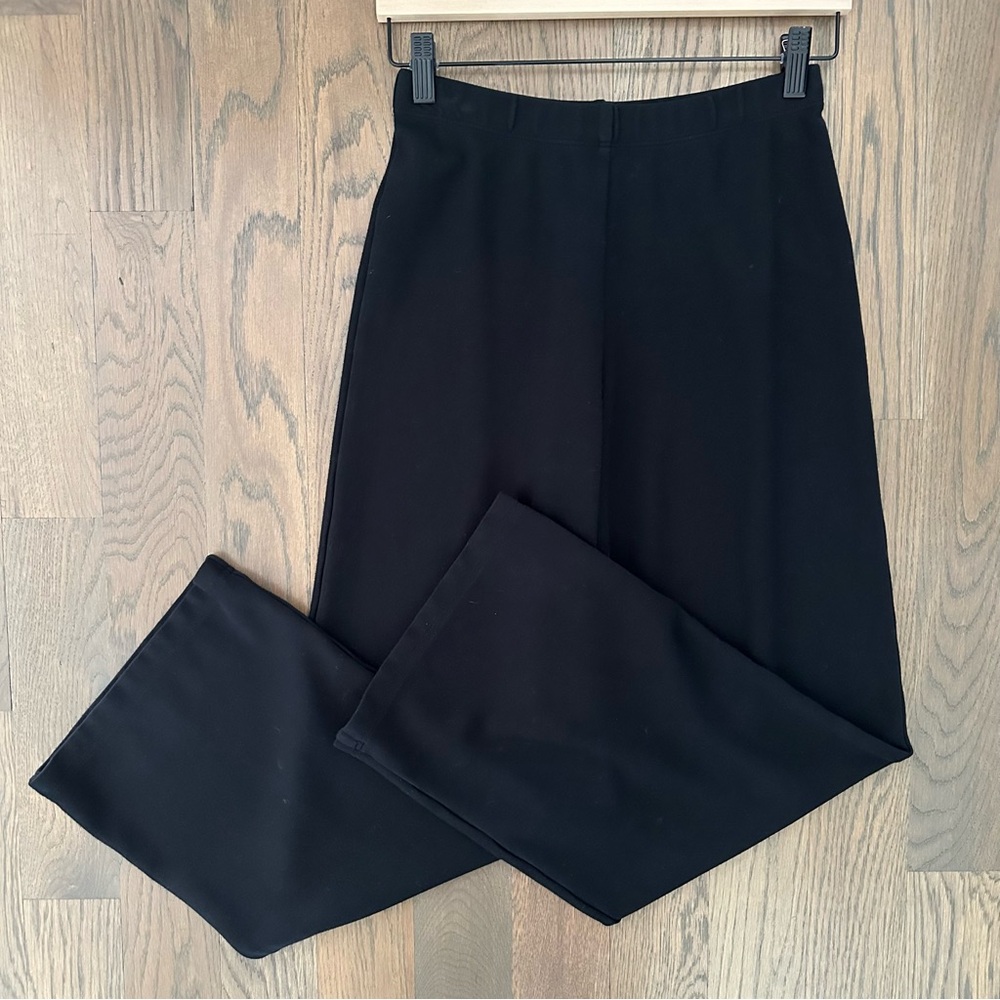 Leset Rio High Waist Wide Leg Stretch Ponte Knit Pants in Black Size Medium